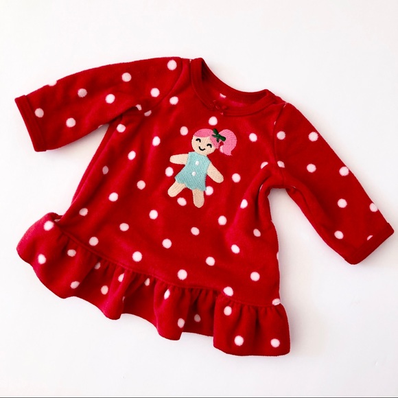 Carter’s Red PolkaDot Fleece Nightgown w/ Doll Set - Picture 11 of 11
